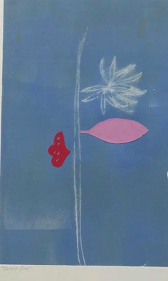 Sweet One , Texas Artist Monotype  , Abstract  Figurative Art, FREE SHIPPING 23X23