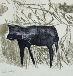 Travelers, Monotype and Collage painted in the style of Abstract  Figurative Art