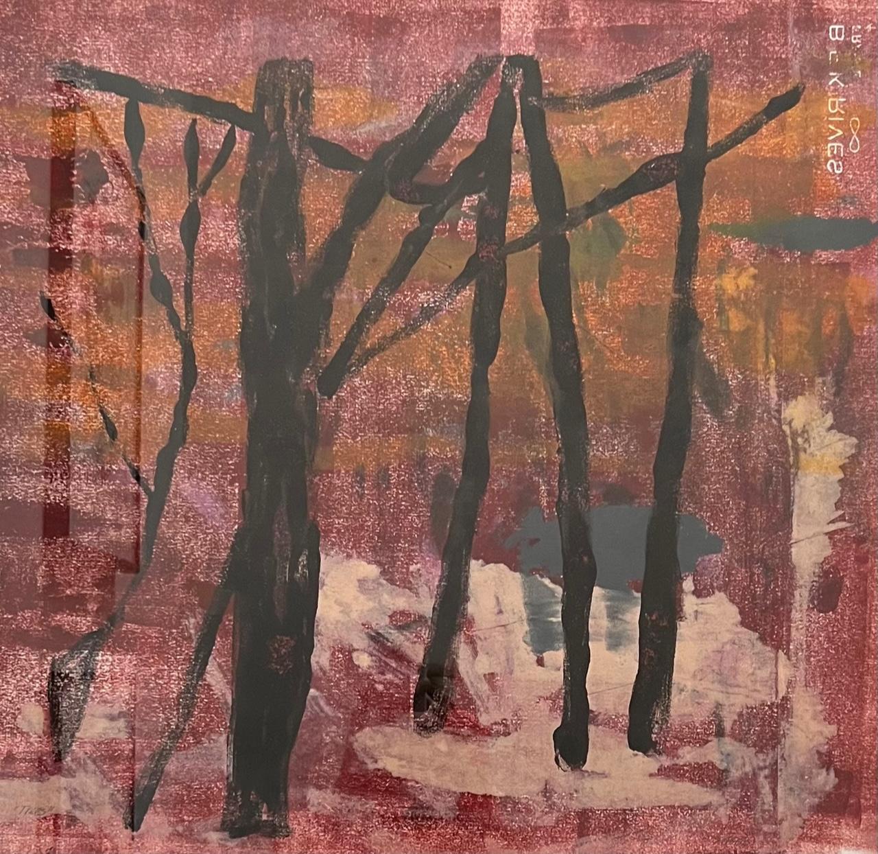  Brazos River Trees (Texas)  Monotype and Collage Printed on  River BFK Paper  For Sale 1