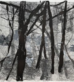  Trees de la rivière Brazos (Texas)  Monotype et Collage Imprimé sur  Papier River BFK 