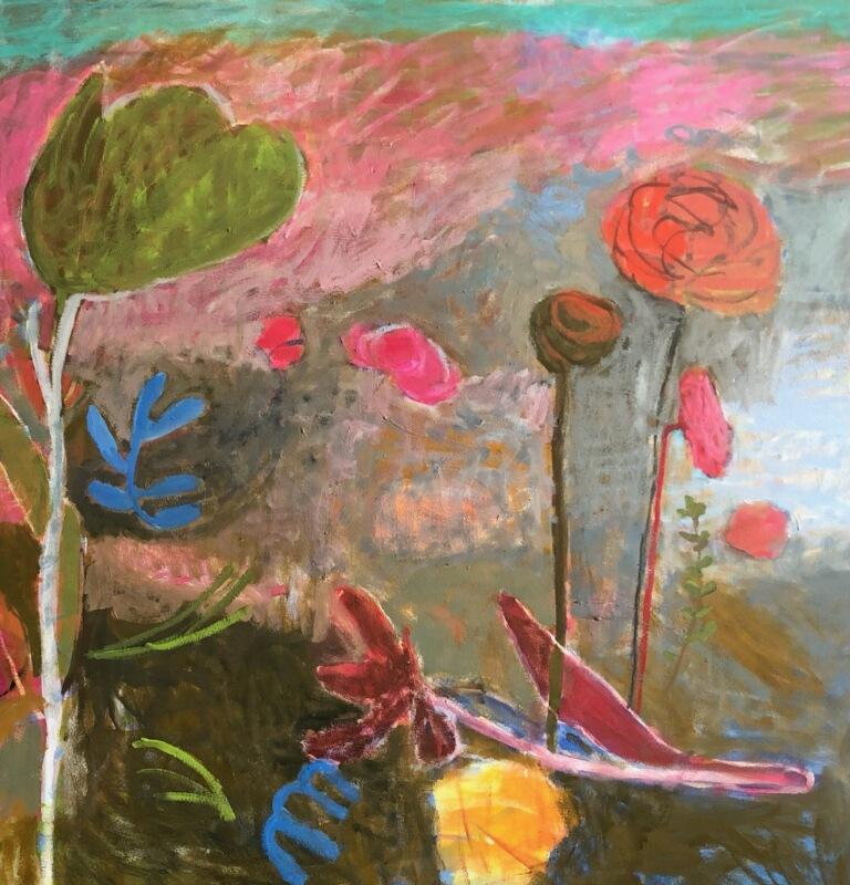 abstract landscape oil pastel