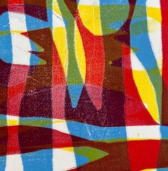 Winter I, Monotype , Abstract  Figurative Art, Framed 24 x 23, Free Shipping