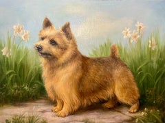 Terrier di Whiting e fiori bianchi XX secolo