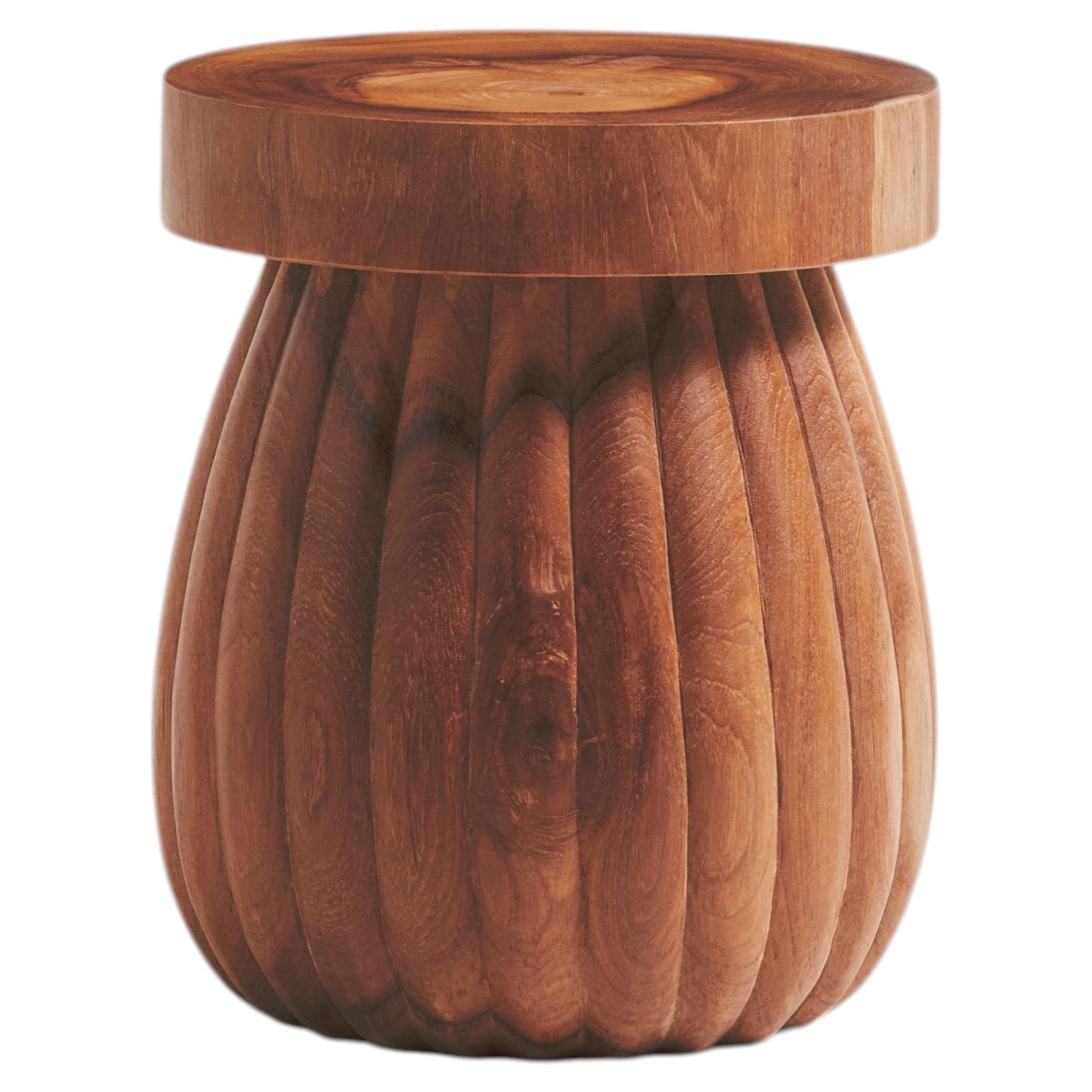 Charlotte Teak Wood Stool by Heaps & Woods For Sale