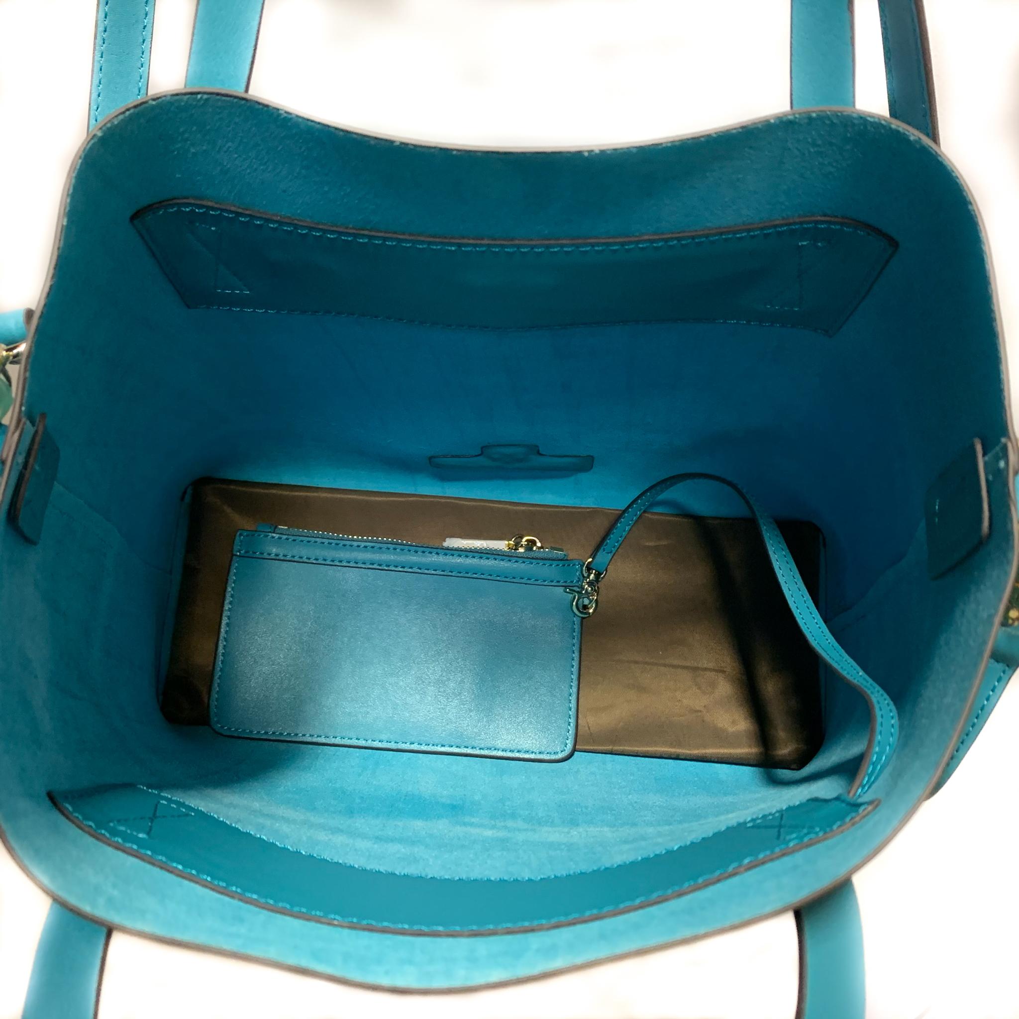 Charlotte Tote - Caribbean Blue Leather Handbag 2