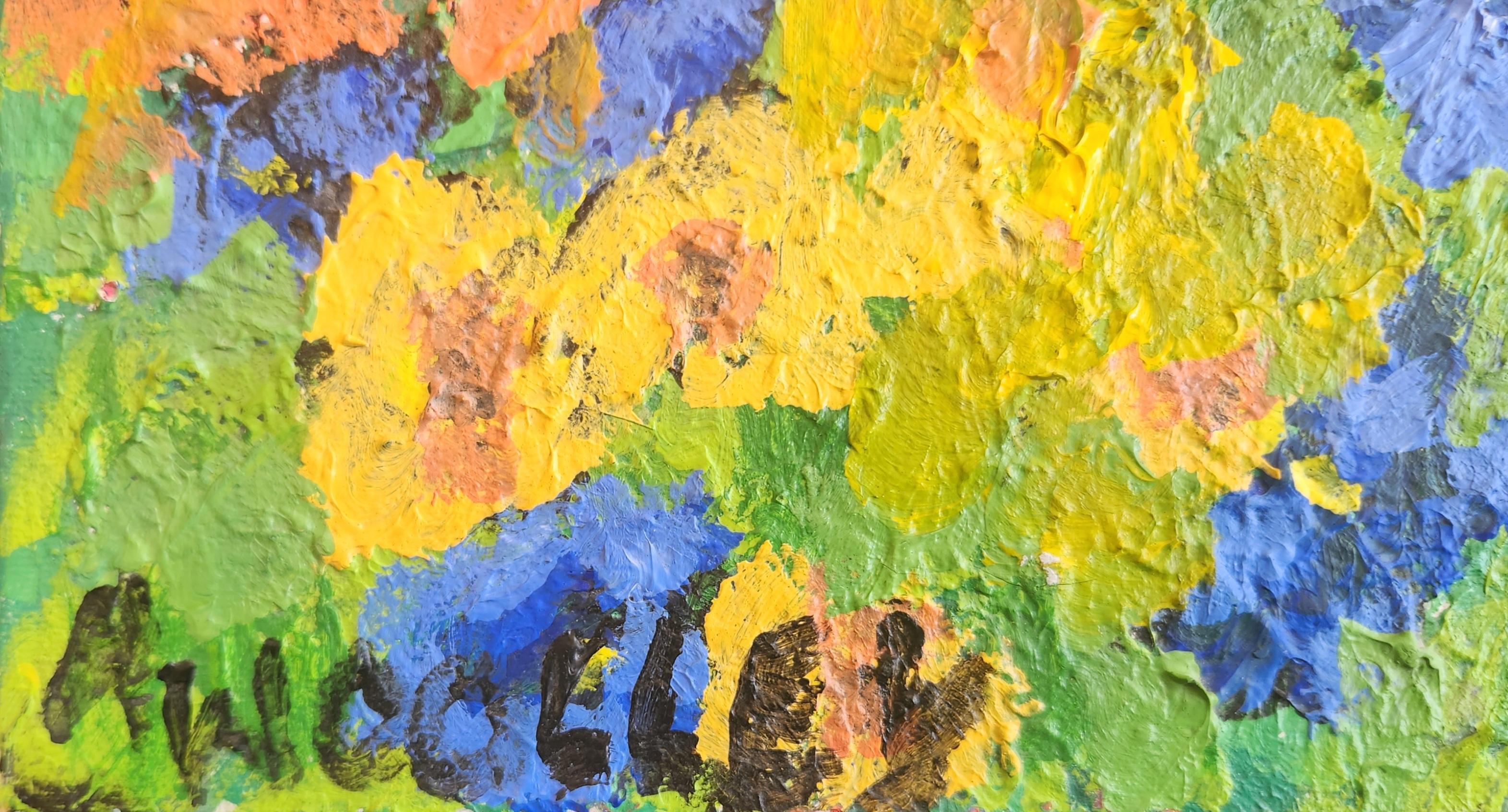 Paesaggio in acrilico su tela -- Tu sei il mio sole - Painting di Charlotte Woolley
