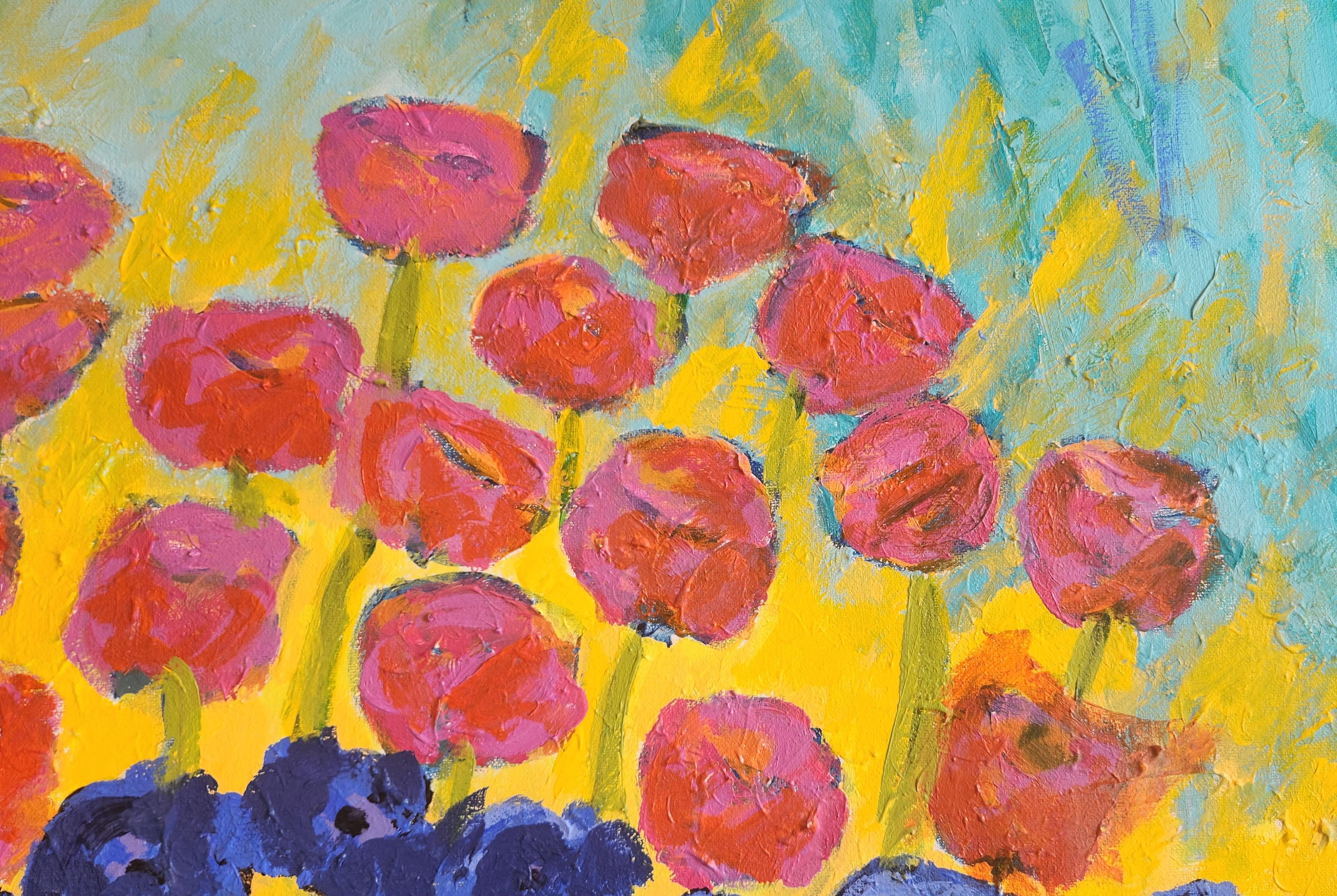 Paesaggio in acrilico su tela -- Tu sei il mio sole - Painting Impressionismo di Charlotte Woolley