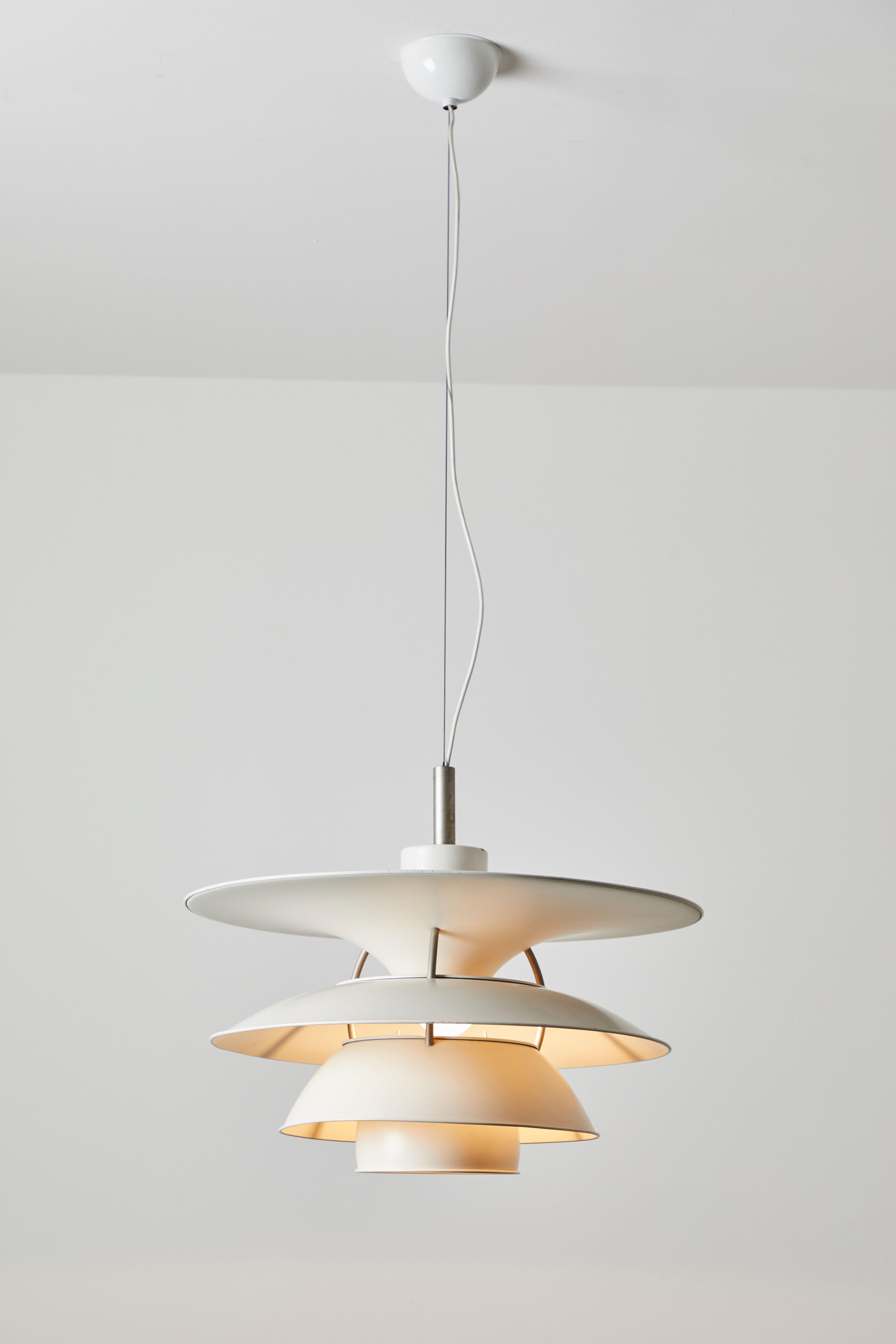 Large late model Charlottenborg PH 6- 6/12 pendant light by Poul Henningsen for Louis Poulsen. Designed and manufactured in Denmark, circa 1960s. Enameled metal. Rewired for US junction boxes. Takes one E27100w maximum bulb. Poul Henningsen designed
