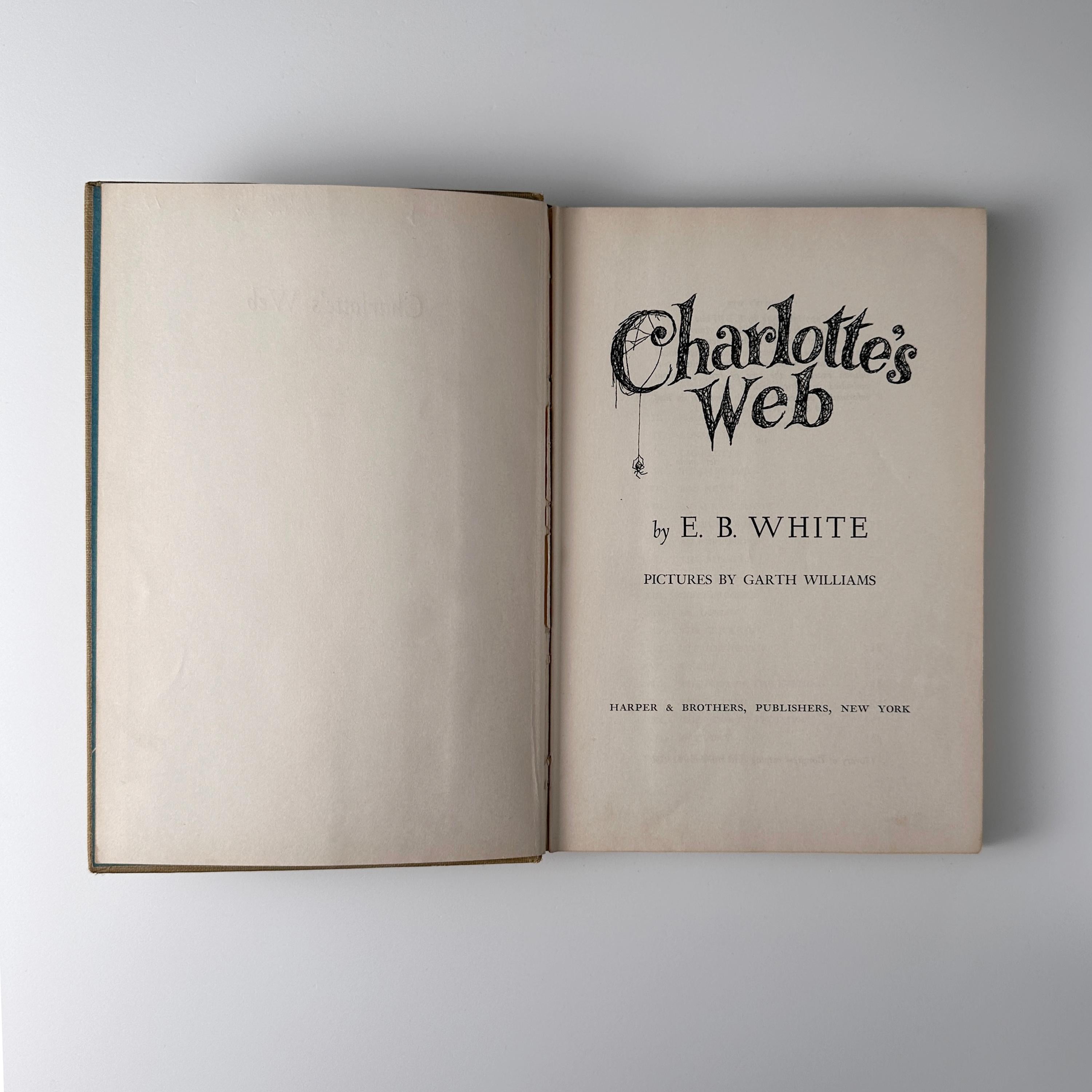 Charlotte’s Web by E. B. White First Edition, First Printing, 1952 In Good Condition For Sale In Southbury, CT