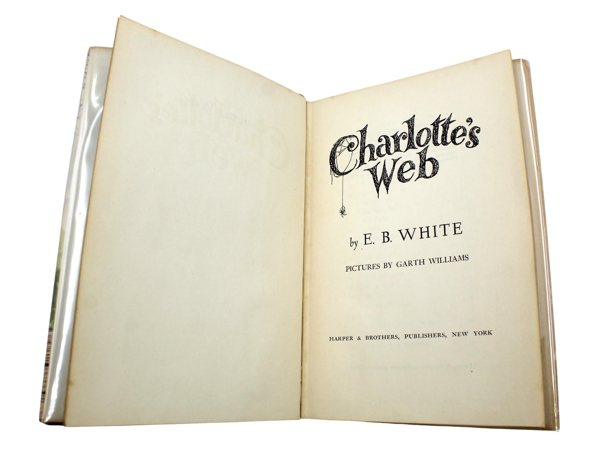 Web de Charlotte par E.B. Whiting, première édition, première impression, DJ s Originals, 1952 en vente 1