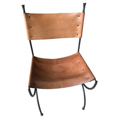 Charlston Forge Wrought iron and leather chair