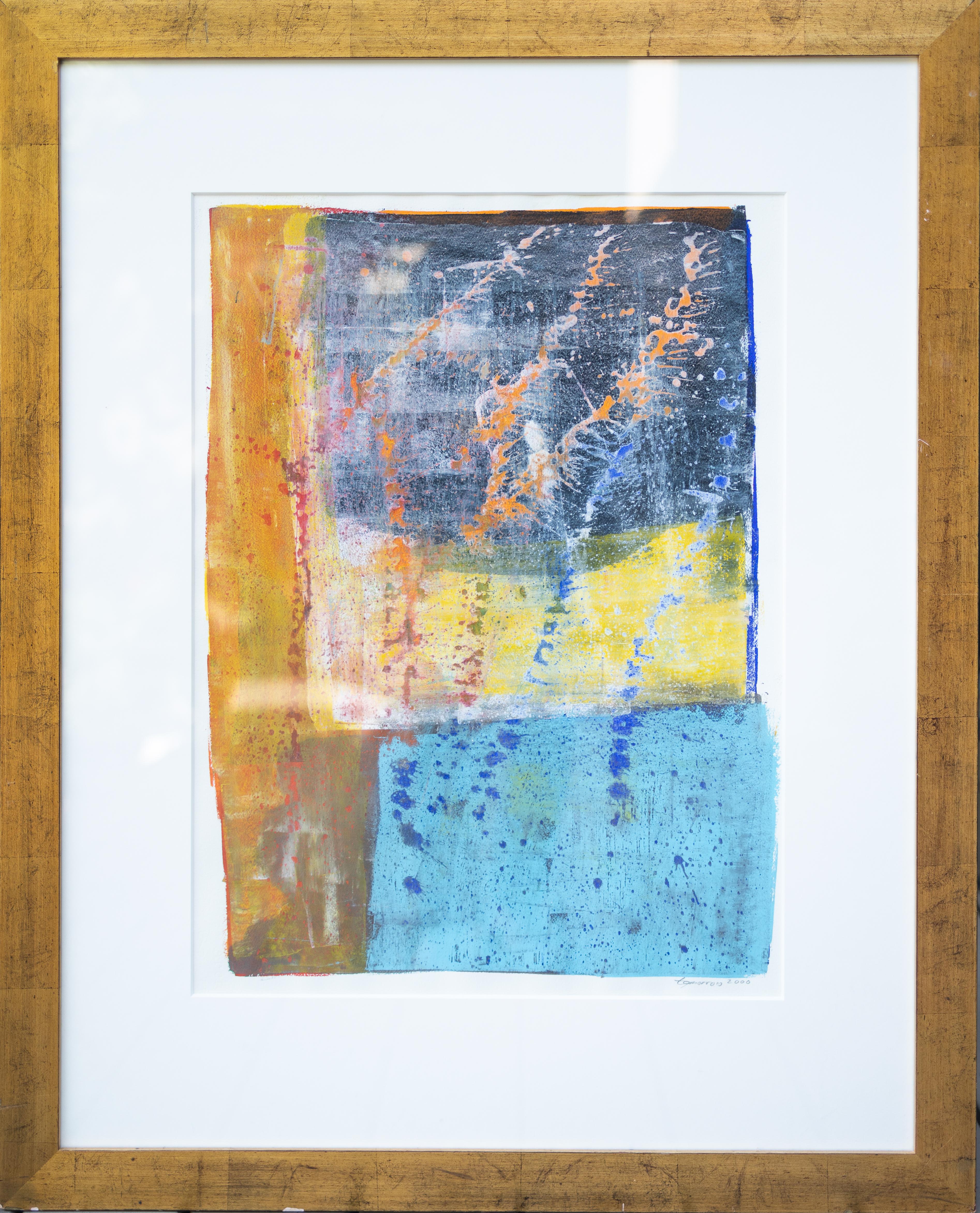 Multi-Color Abstract on Paper - Painting by Charly Tomorrow