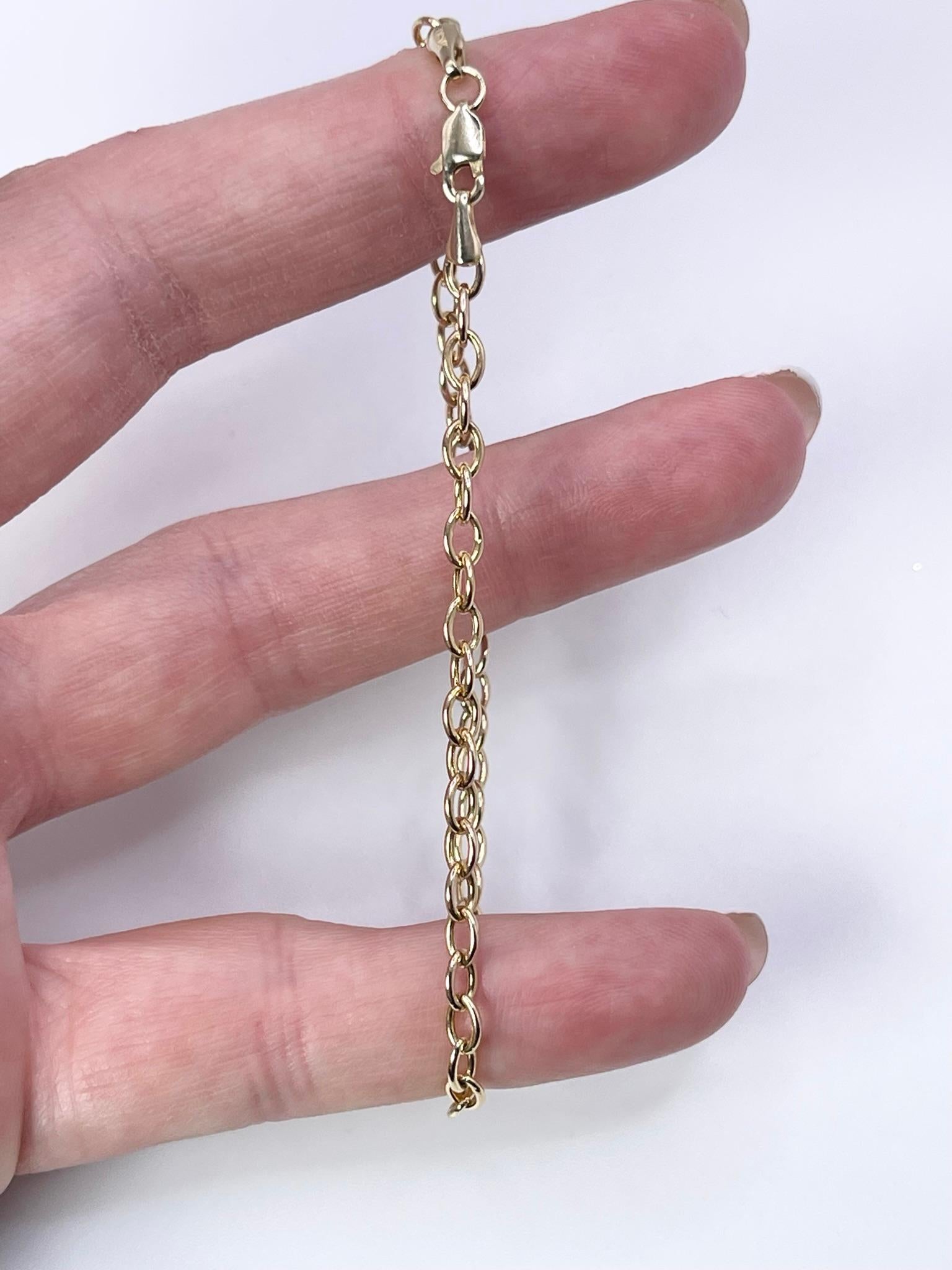 Moderniste Bracelet à breloques en or jaune 14KT 7.5