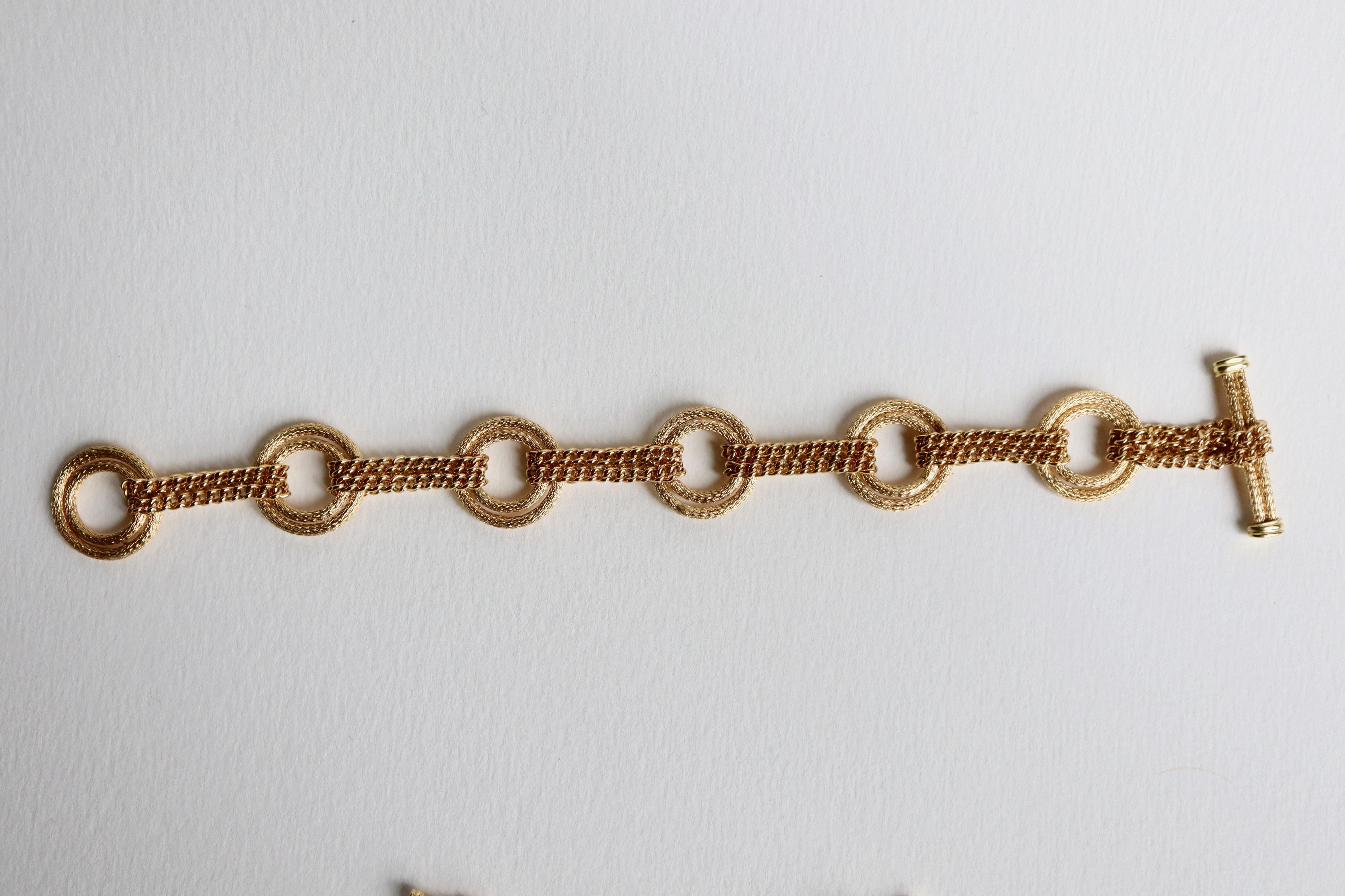 gold charm bracelet 18k