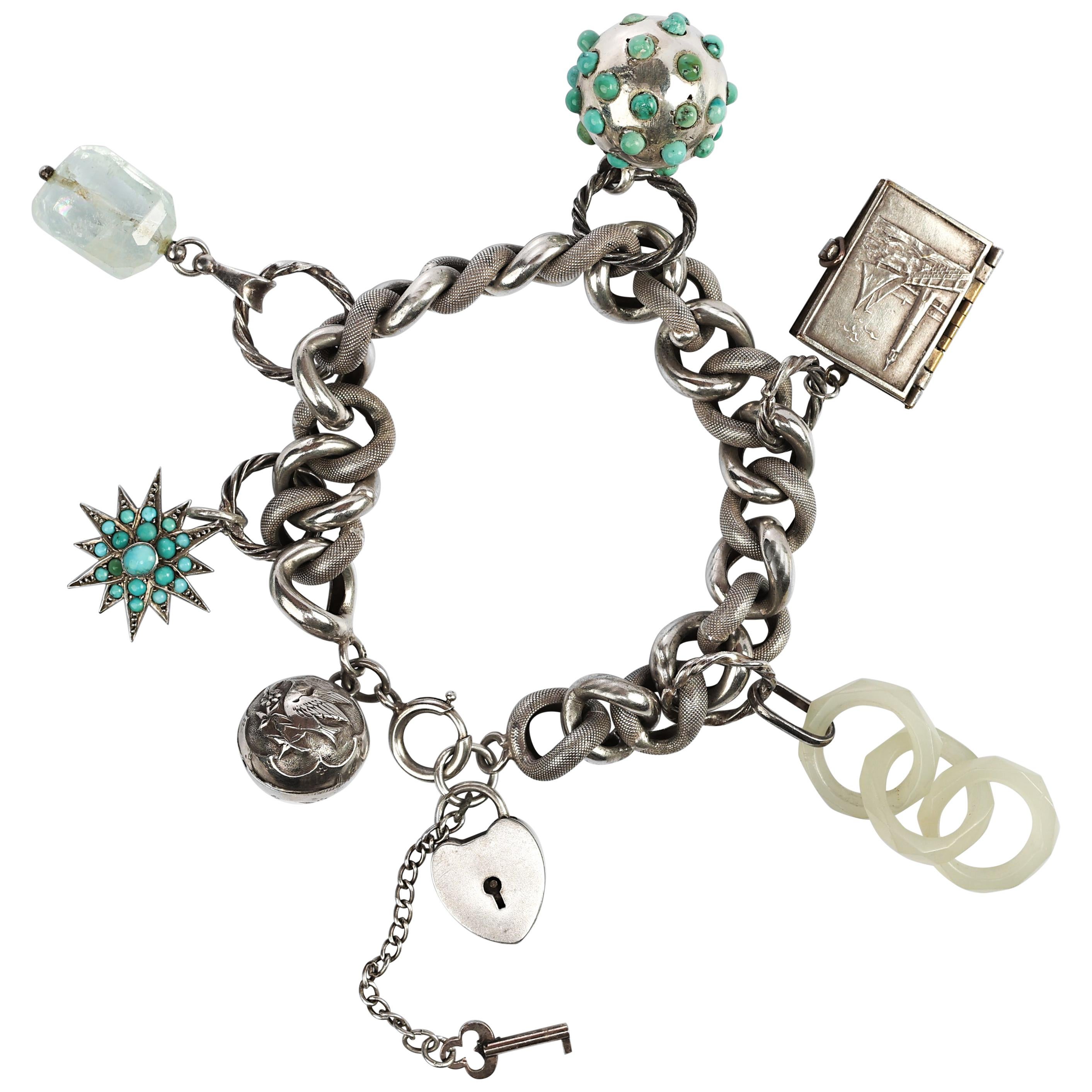 Platinum Deco Multi Charm Bracelet - M. Khordipour