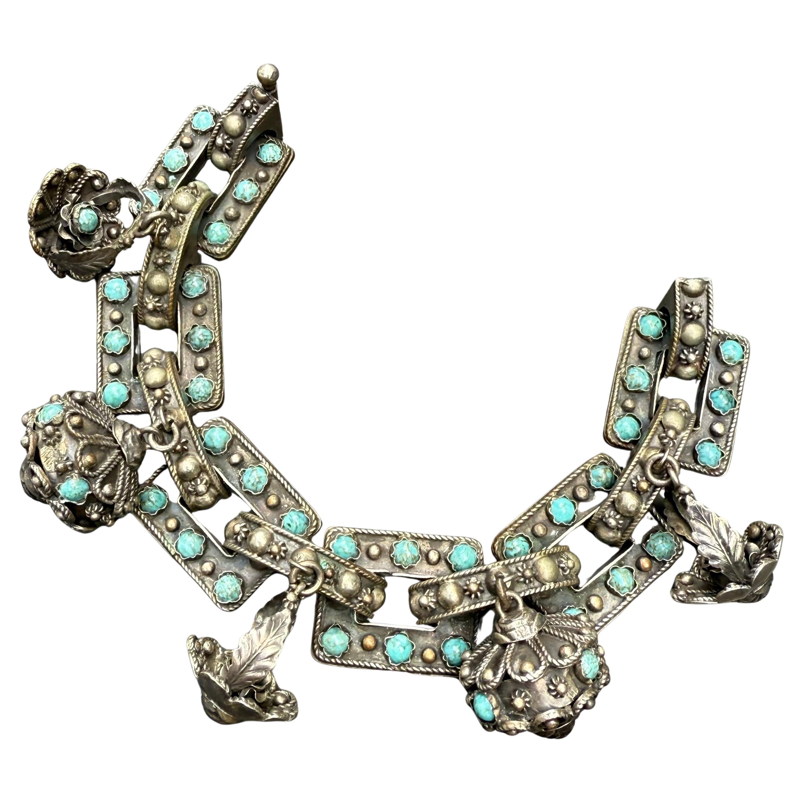 Charm  Bracelet Victorian Revival Midcentury Italy