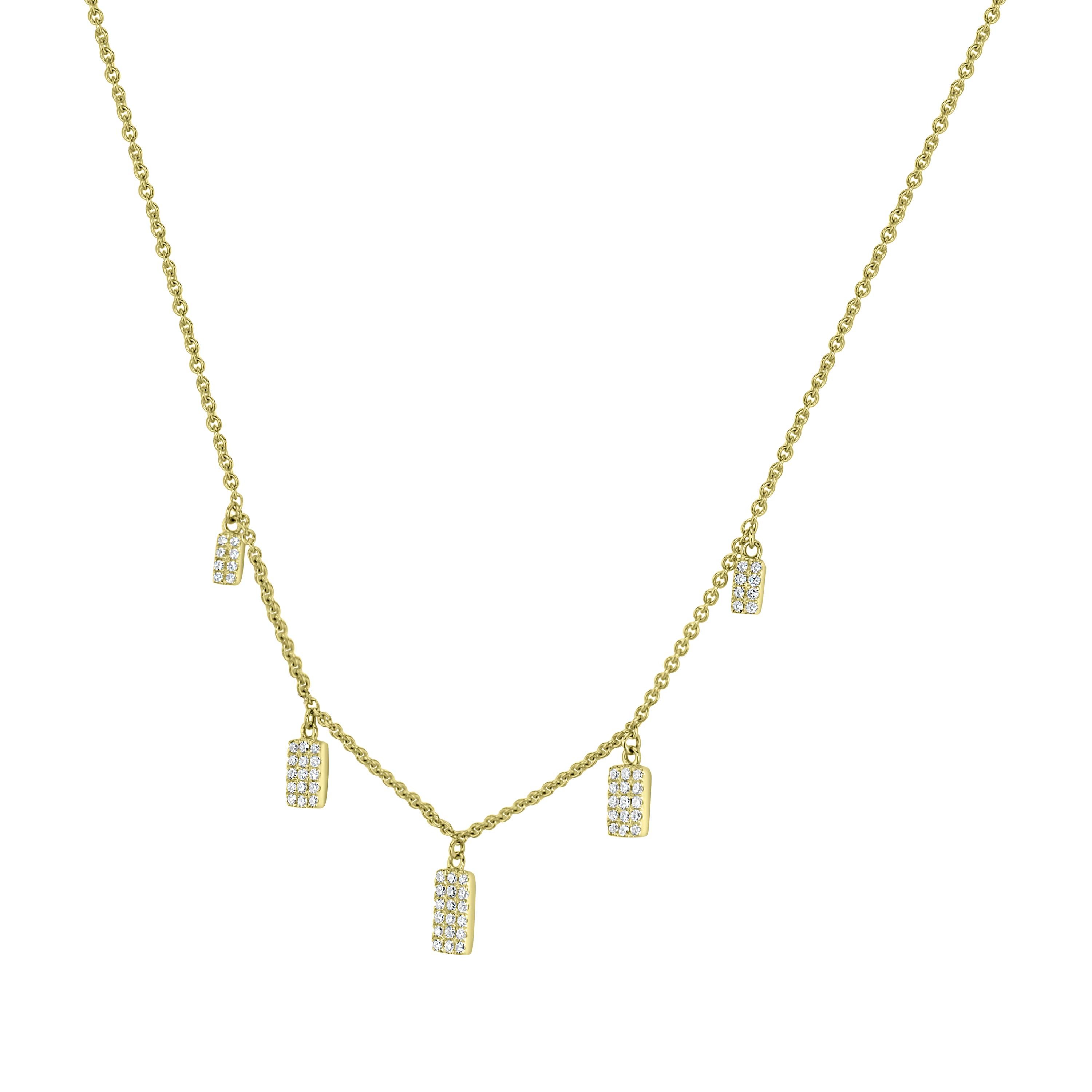 We got you the perfect accessory to go with every outfit! Presenting a necklace with glittering charms of round diamonds draping an elegant cable chain of 14K yellow gold by Luxle.

Please follow the Luxury Jewels storefront to view the latest