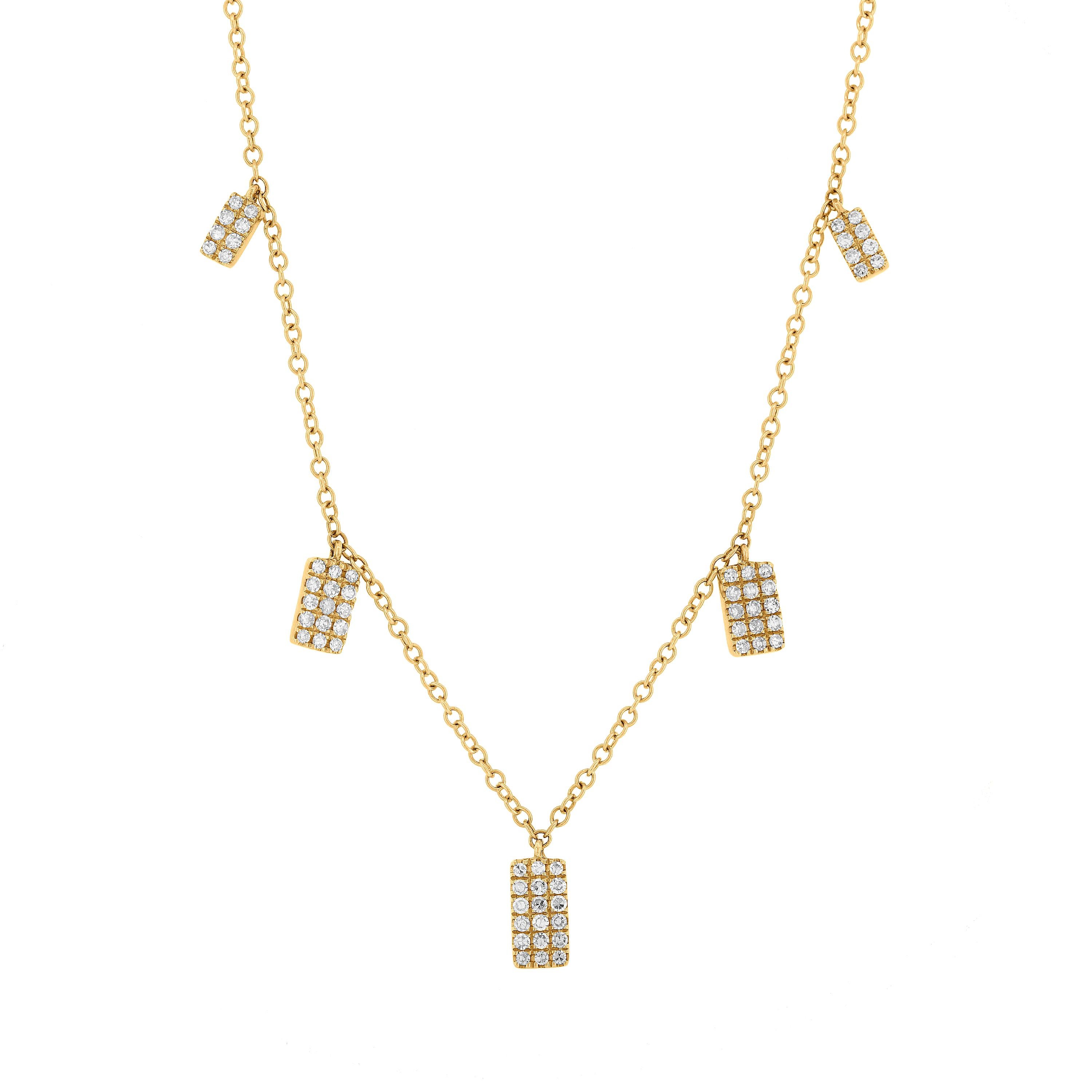 Women's Luxle Charm Diamond Necklace in 14 Karat Yellow Gold For Sale