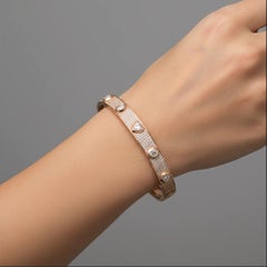 Charm Everlasting 14K (or 18k upon request) Yellow Gold Diamond Bangle Bracelet