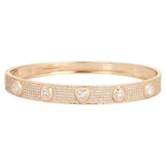 Charm Everlasting 14K (or 18k upon request) Yellow Gold Diamond Bangle Bracelet