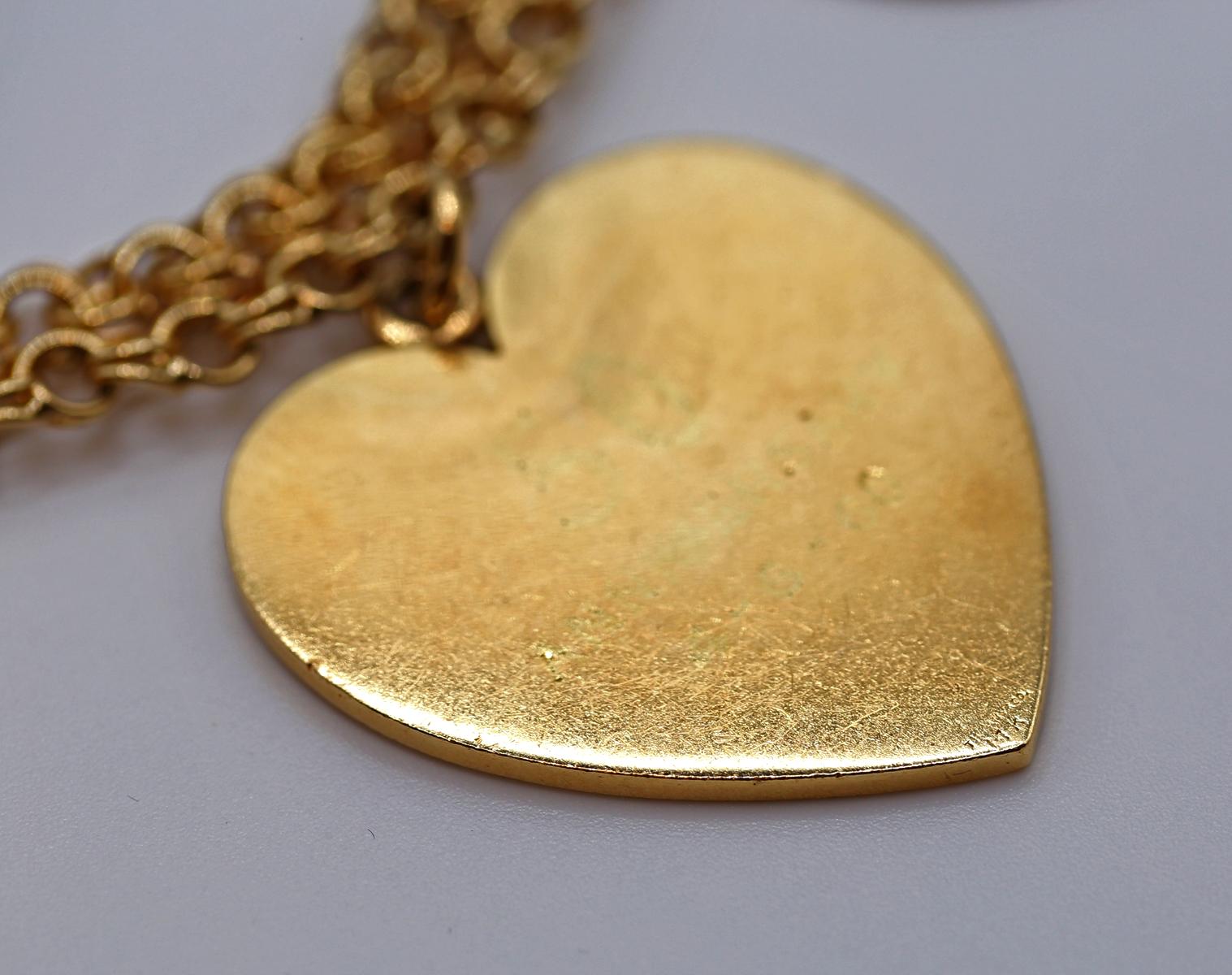 Charm Hearts Bracelet 14K Yellow Gold Tiffany POM, 1959. 11