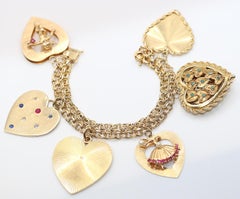 Charm Hearts Bracelet 14K Yellow Gold Tiffany POM, 1959.