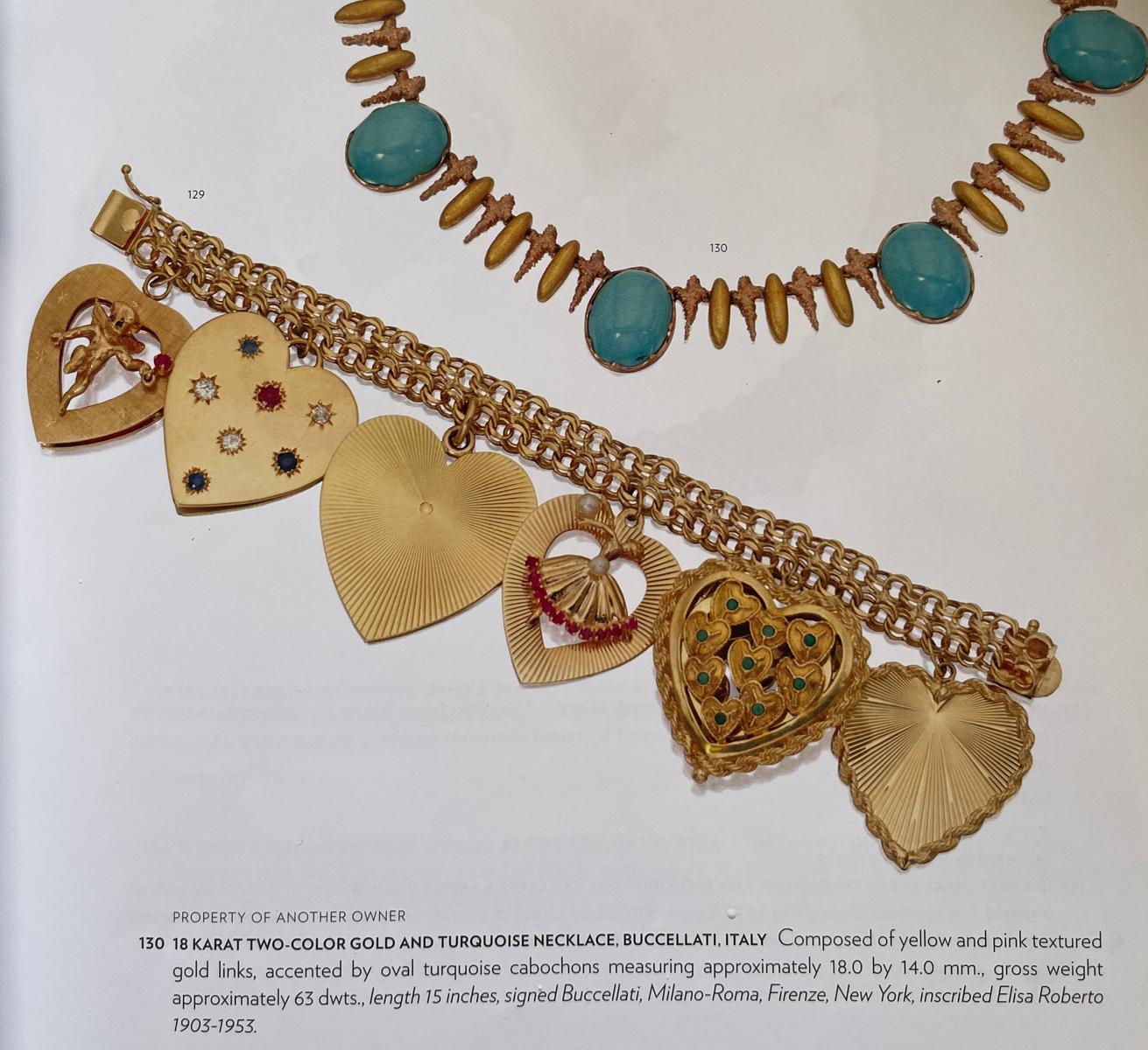Charm Hearts Bracelet 14K Yellow Gold Tiffany POM, 1959. 1