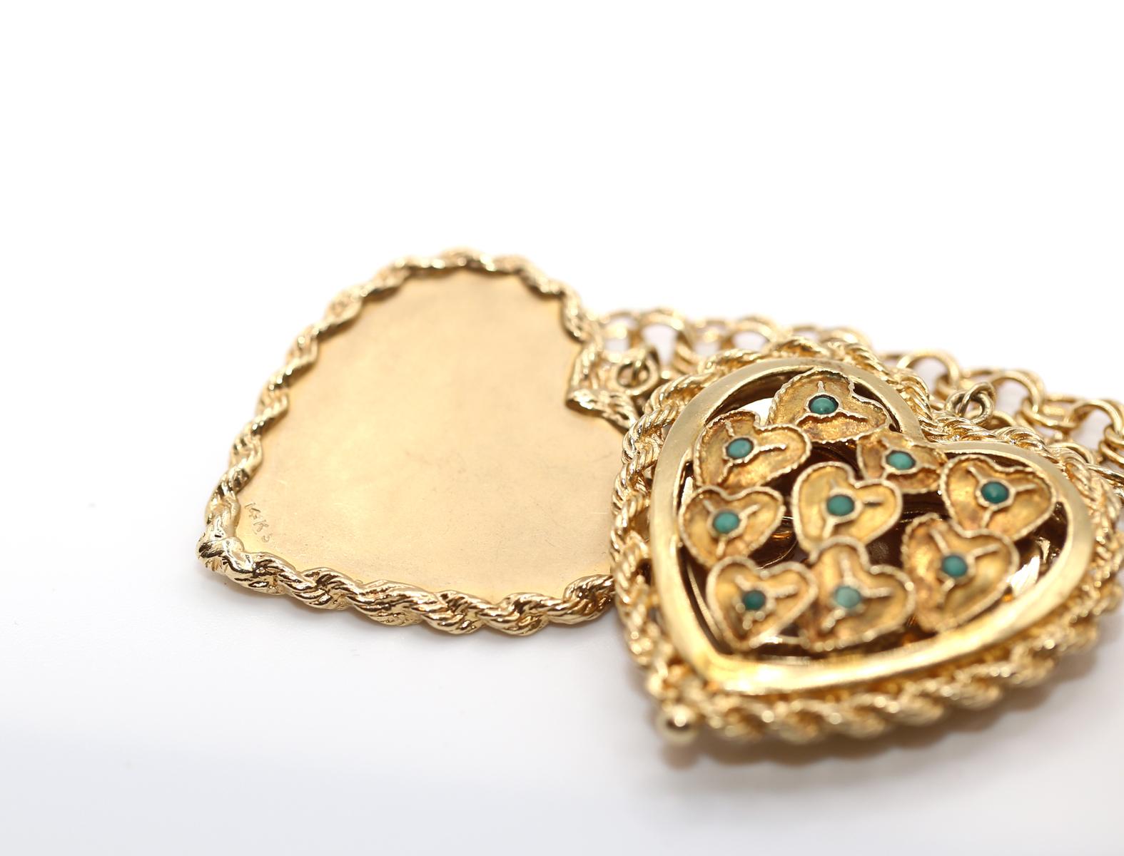 Charm Hearts Bracelet 14K Yellow Gold Tiffany POM, 1959. 5