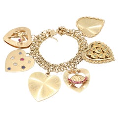 Charm Hearts Bracelet 14K Yellow Gold Tiffany POM, 1959.