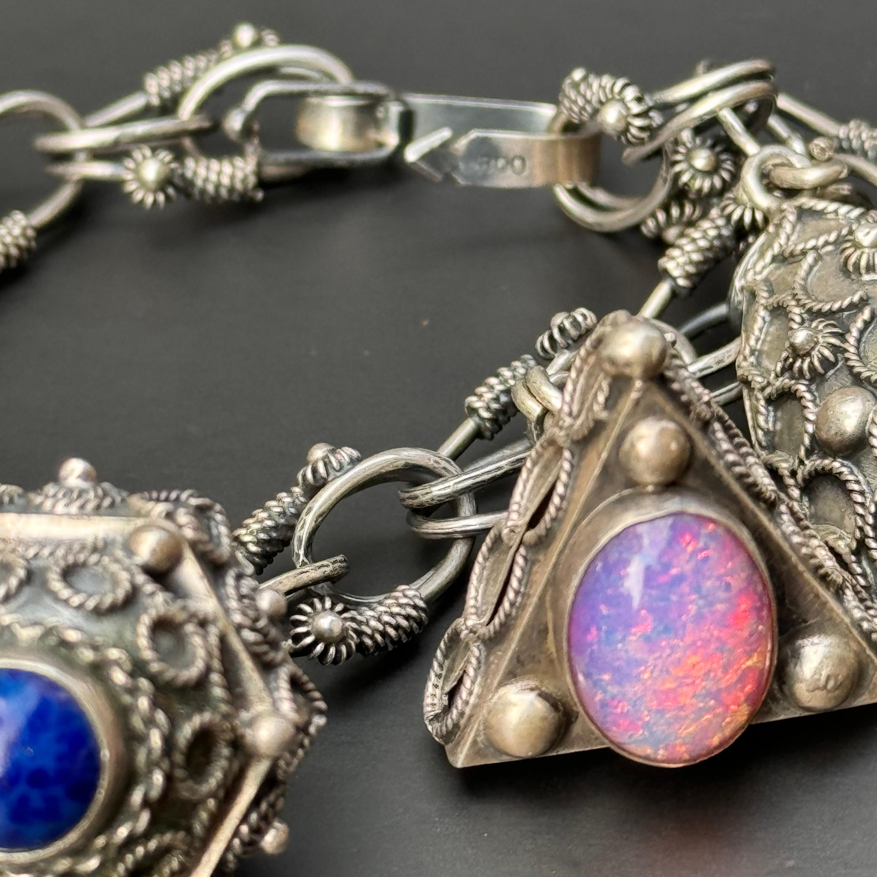 Charm Locket Bracelet Victorian Revival Midcentury Italy For Sale 4