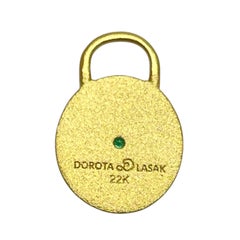 CHARM ME UP 22k gold emerald charm by DOROTA LASAK