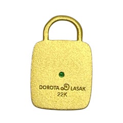 CHARM ME UP 22k gold emerald charm by DOROTA LASAK