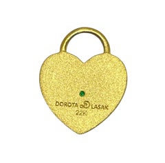 CHARM ME UP 22k gold emerald heart charm by DOROTA LASAK