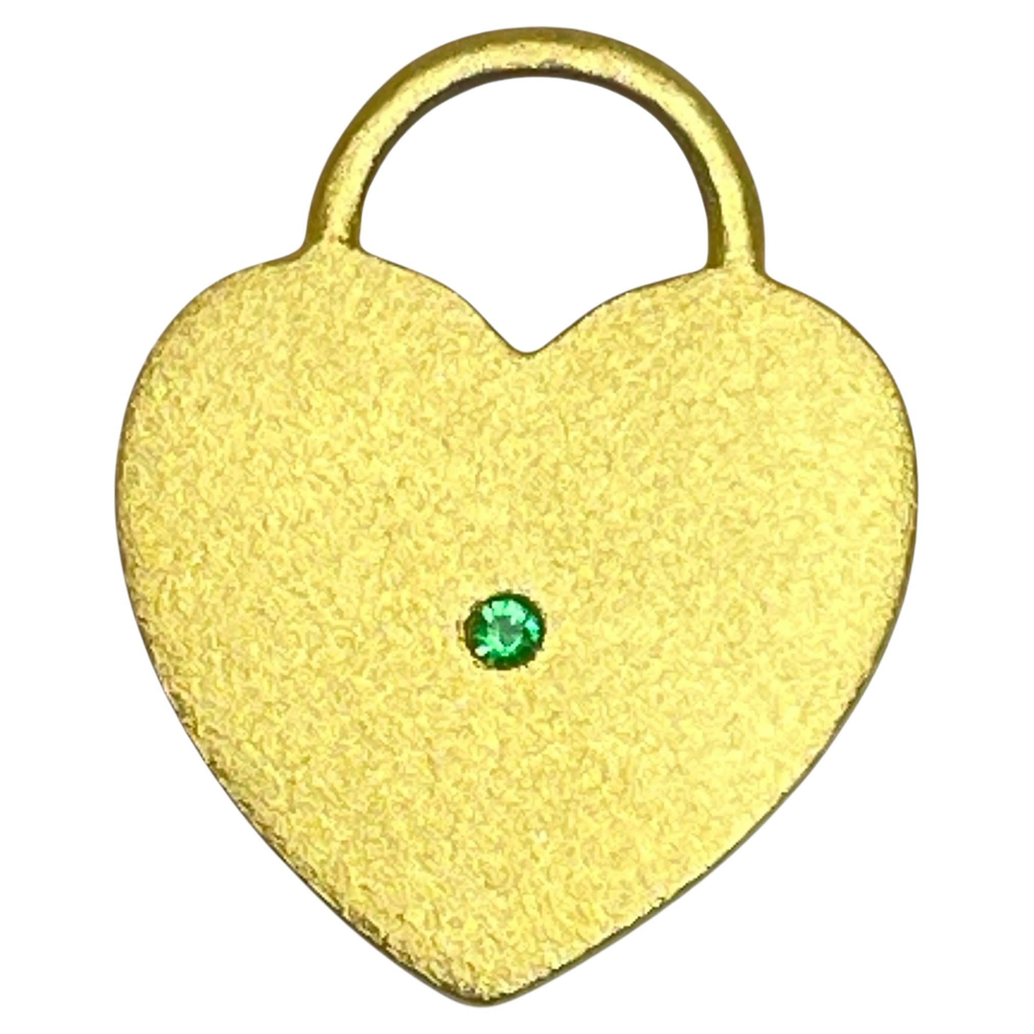 CHARM ME UP 22k gold emerald heart charm by DOROTA LASAK