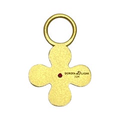 CHARM ME UP 22k gold ruby flower charm by DOROTA LASAK