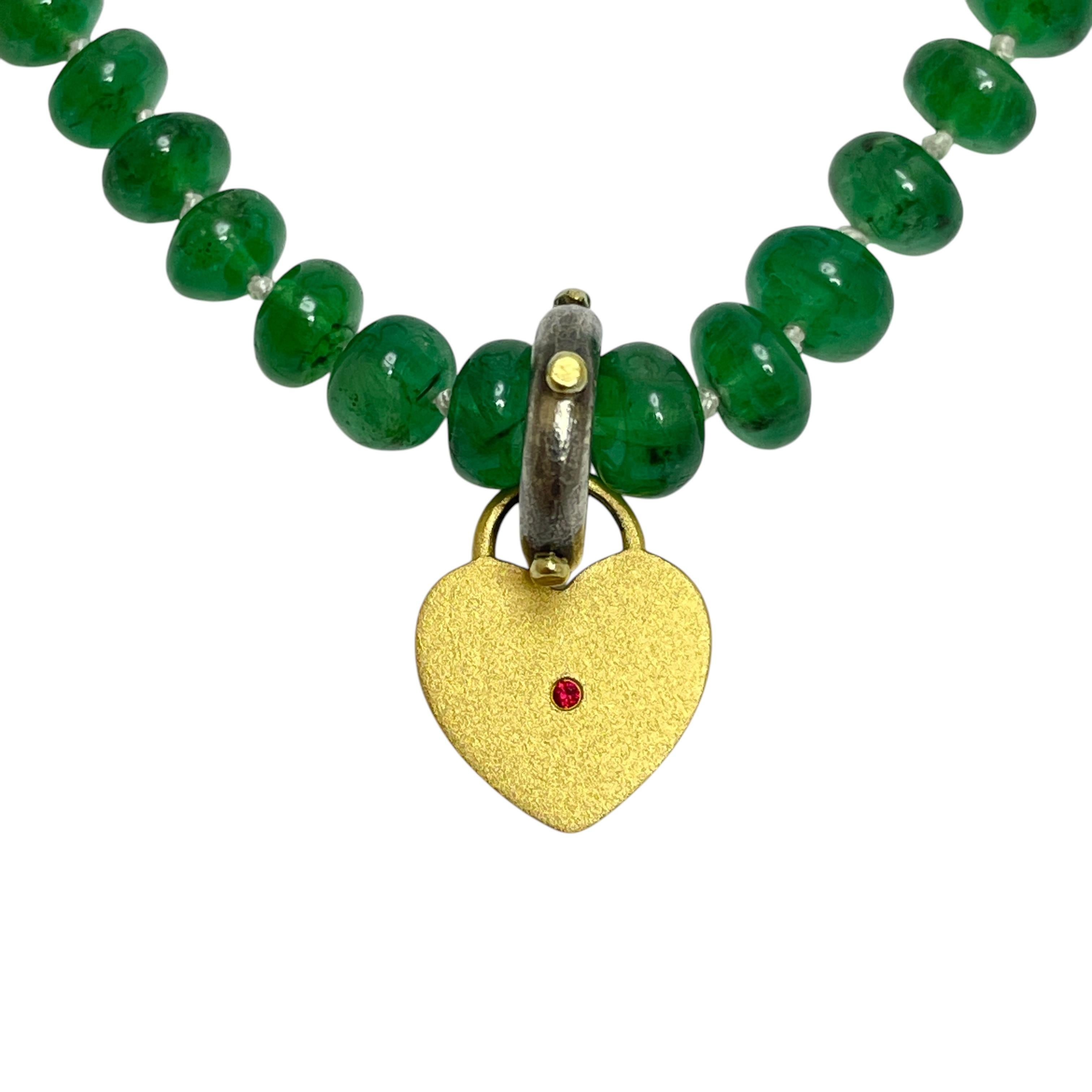 Round Cut CHARM ME UP 22k gold ruby heart charm by DOROTA LASAK For Sale