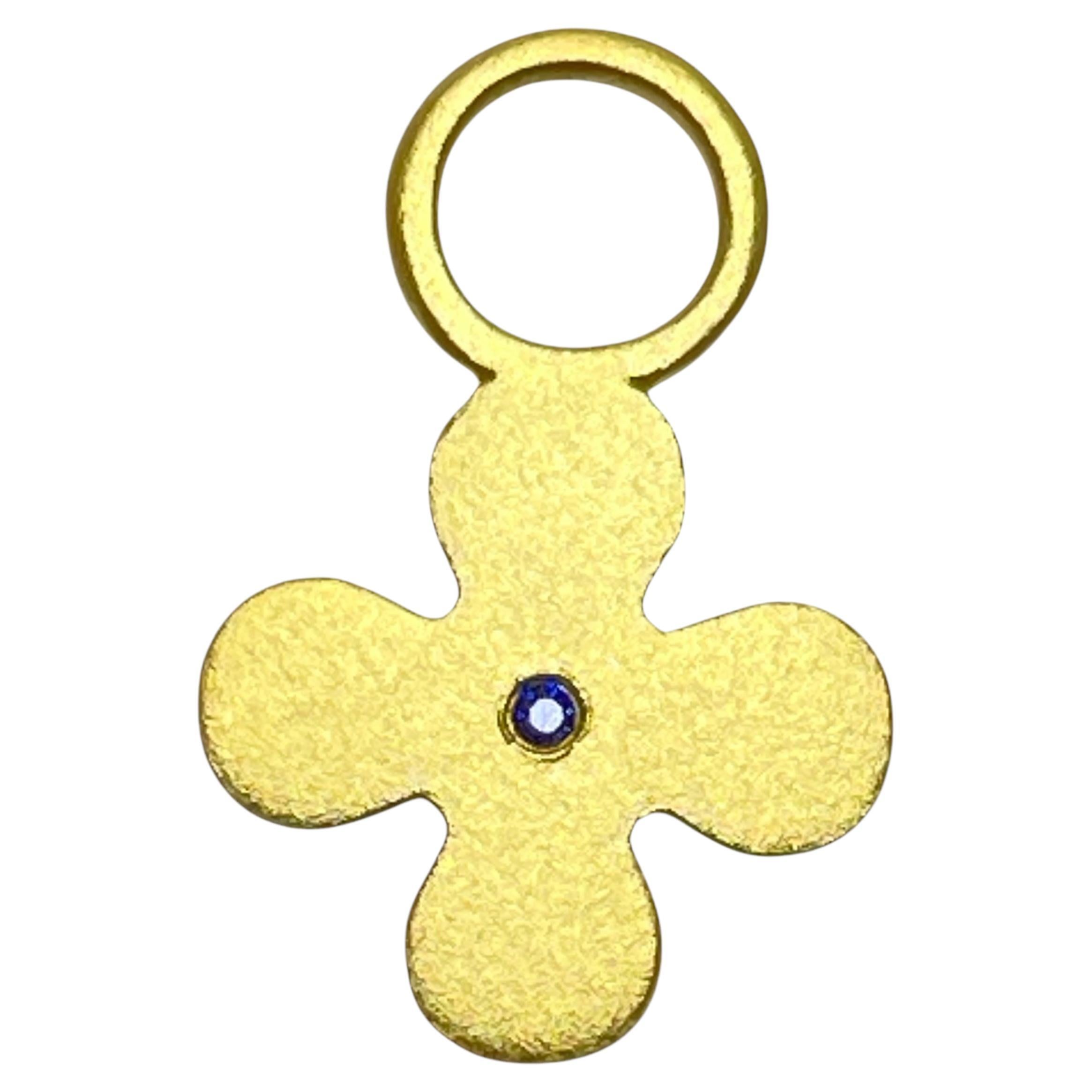 CHARM ME UP 22k gold sapphire flower charm by DOROTA LASAK