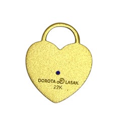 CHARM ME UP 22k gold sapphire heart charm by DOROTA LASAK