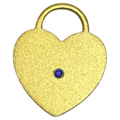 CHARM ME UP 22k gold sapphire heart charm by DOROTA LASAK