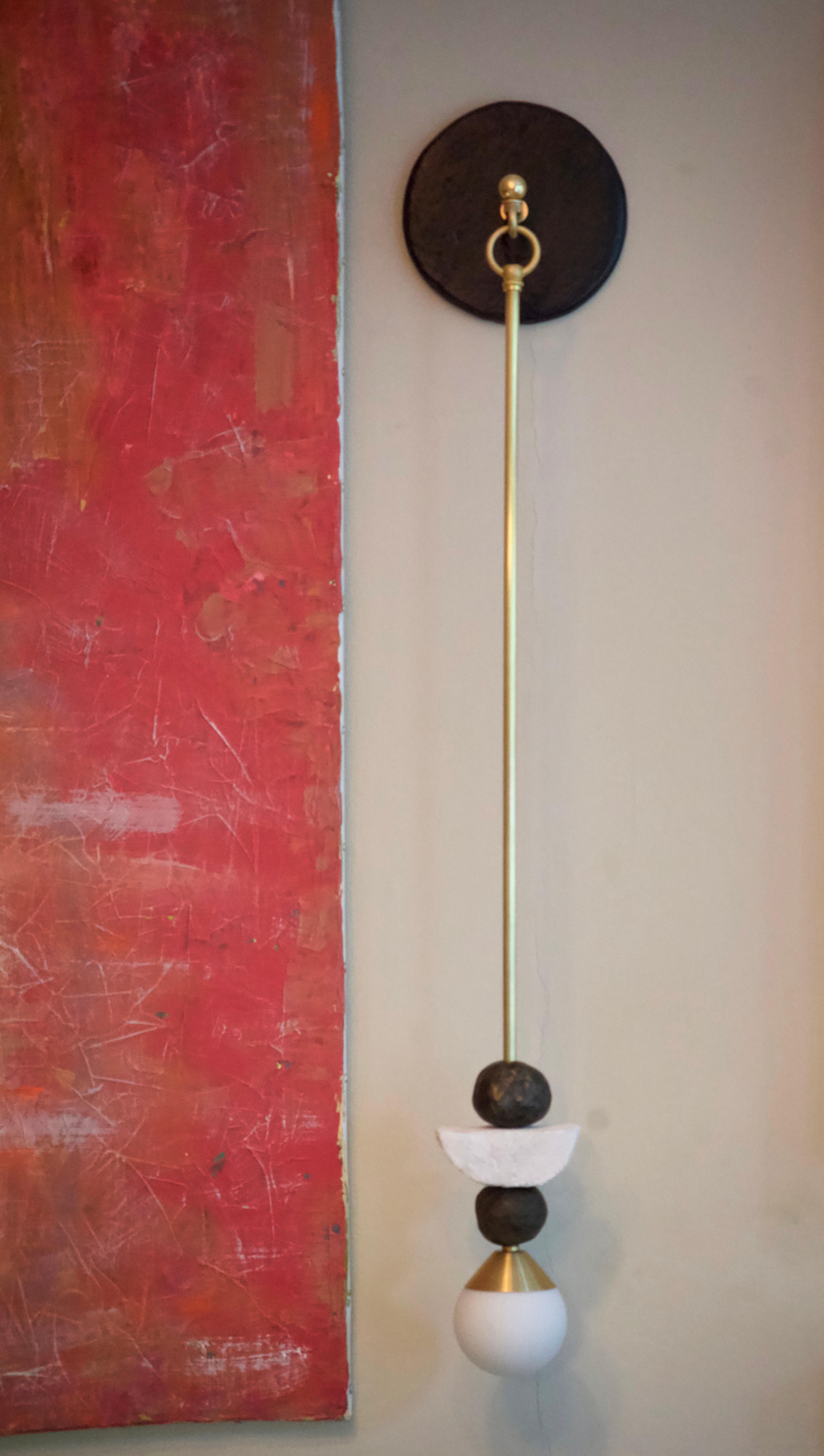 Cast 'Charm' Sculptural Contemporary Wall Light in Amethyst & Bronze Patina For Sale