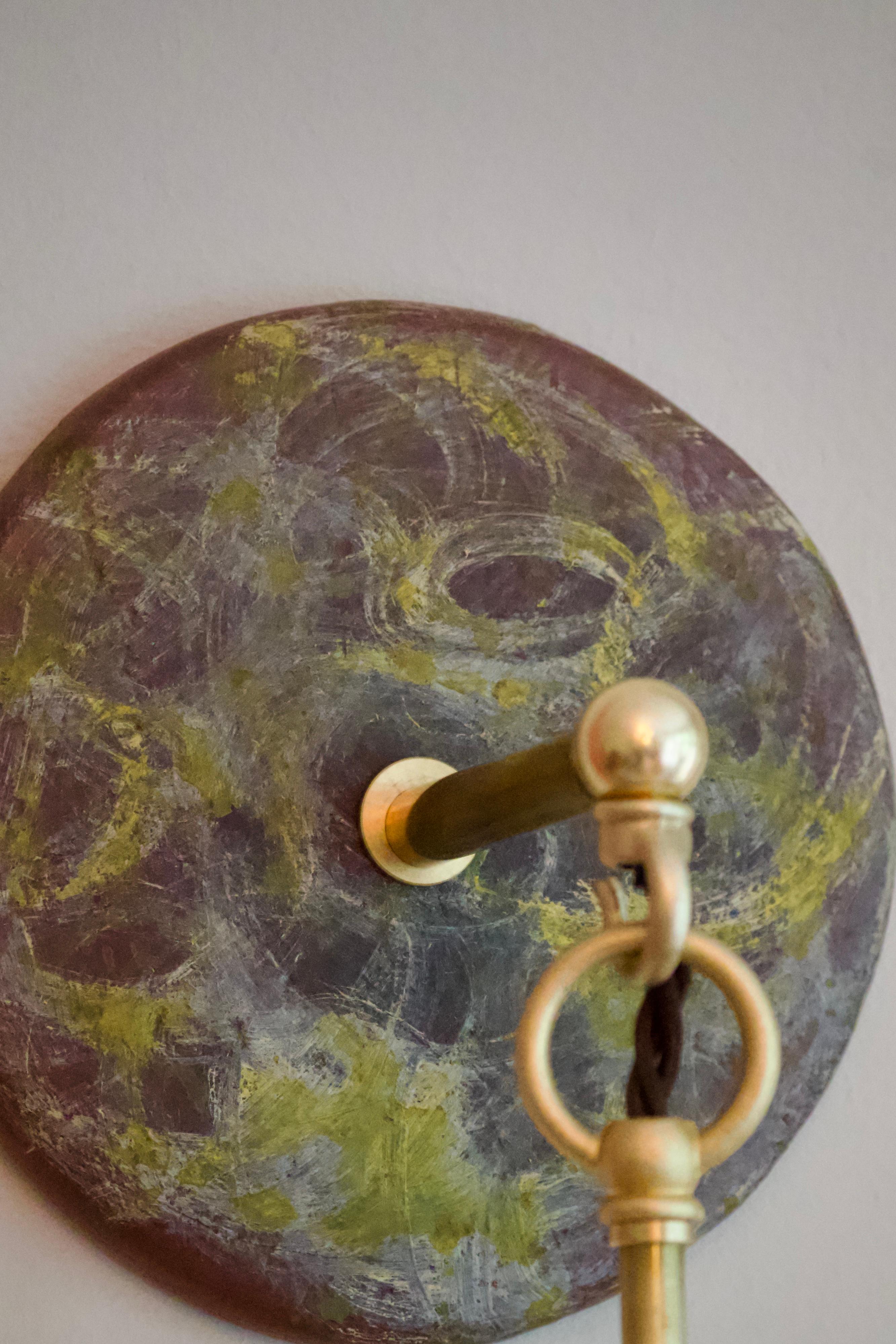 'Charm' Sculptural Contemporary Wall Light in Amethyst & Bronze Patina In New Condition For Sale In  London, GB