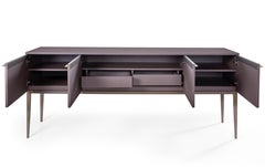 Charm Sideboard, Chocolate Brown Carved Wood Sideboard