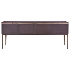Charm Sideboard, Chocolate Brown Carved Wood Sideboard
