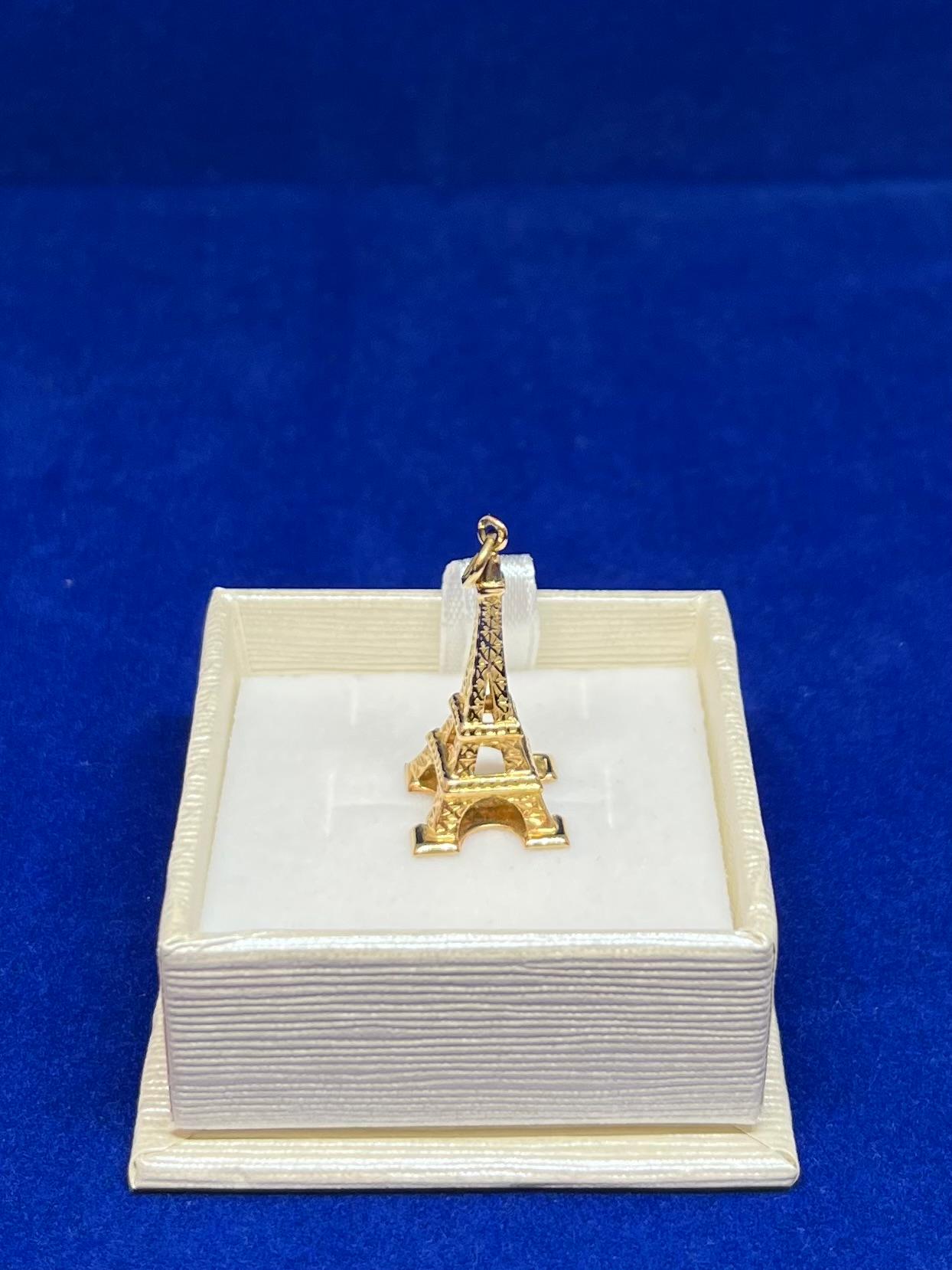 da uomo o donna Charm vintage Tour Eiffel per braccialetto in oro ct. 18 in vendita