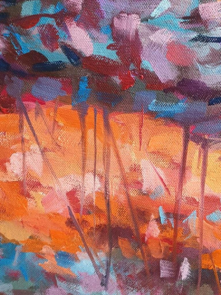 Charmaine Chaudry, coucher de soleil de port, peinture originale de paysage marin et de paysage en vente 2