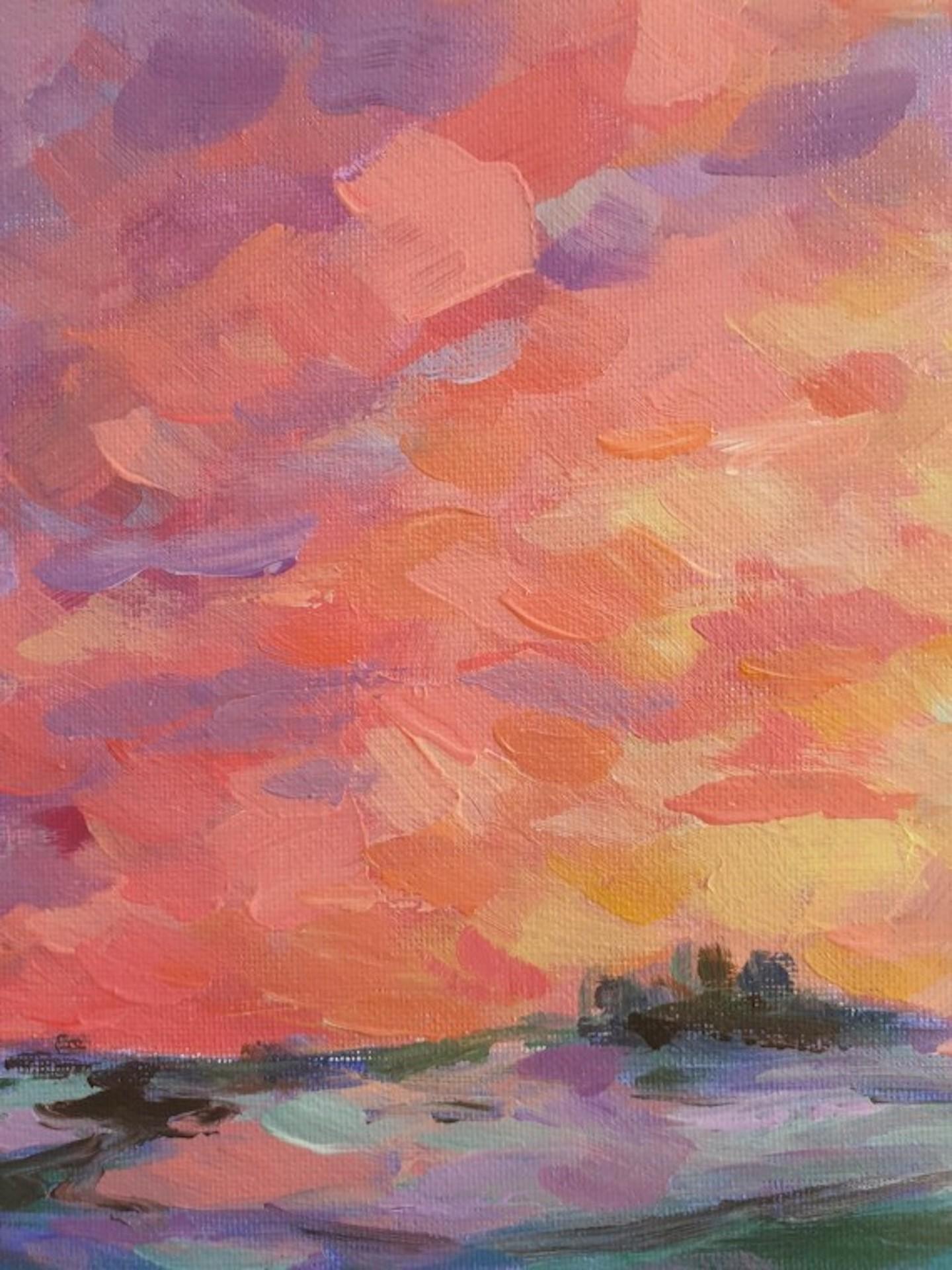 Charmaine Chaudry, Pastel Fields, peinture de paysage originale, art abordable en vente 2