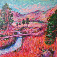 Charmaine Chaudry, Crossing the Brook, Original Landscape Painting