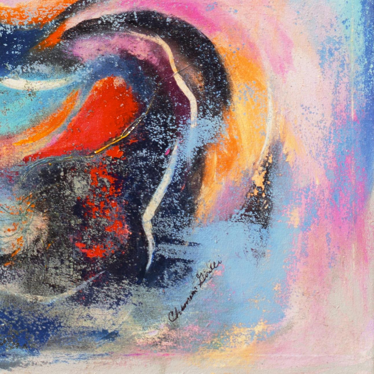 'Desert II', Palm Springs, California Artista donna, grande astratto proto-organico - Painting Astratto di Charmaine Girelli