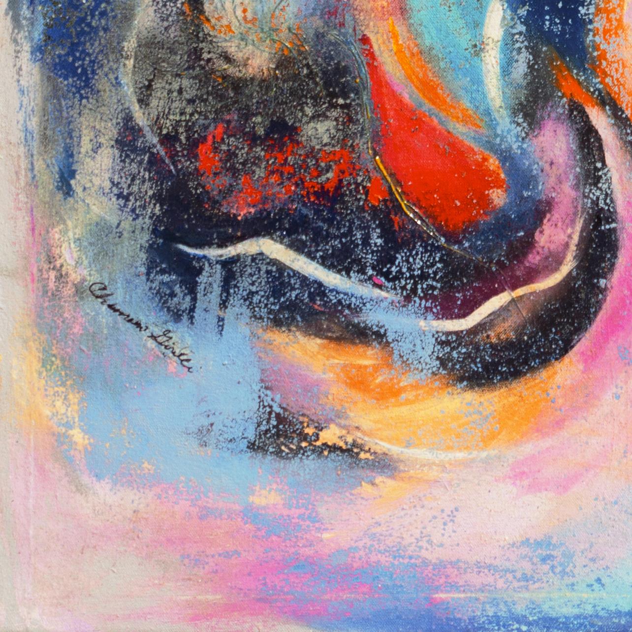 « Desert II », , artiste californienne de Palm Springs, grande oeuvre abstraite Proto-Organic - Gris Abstract Painting par Charmaine Girelli