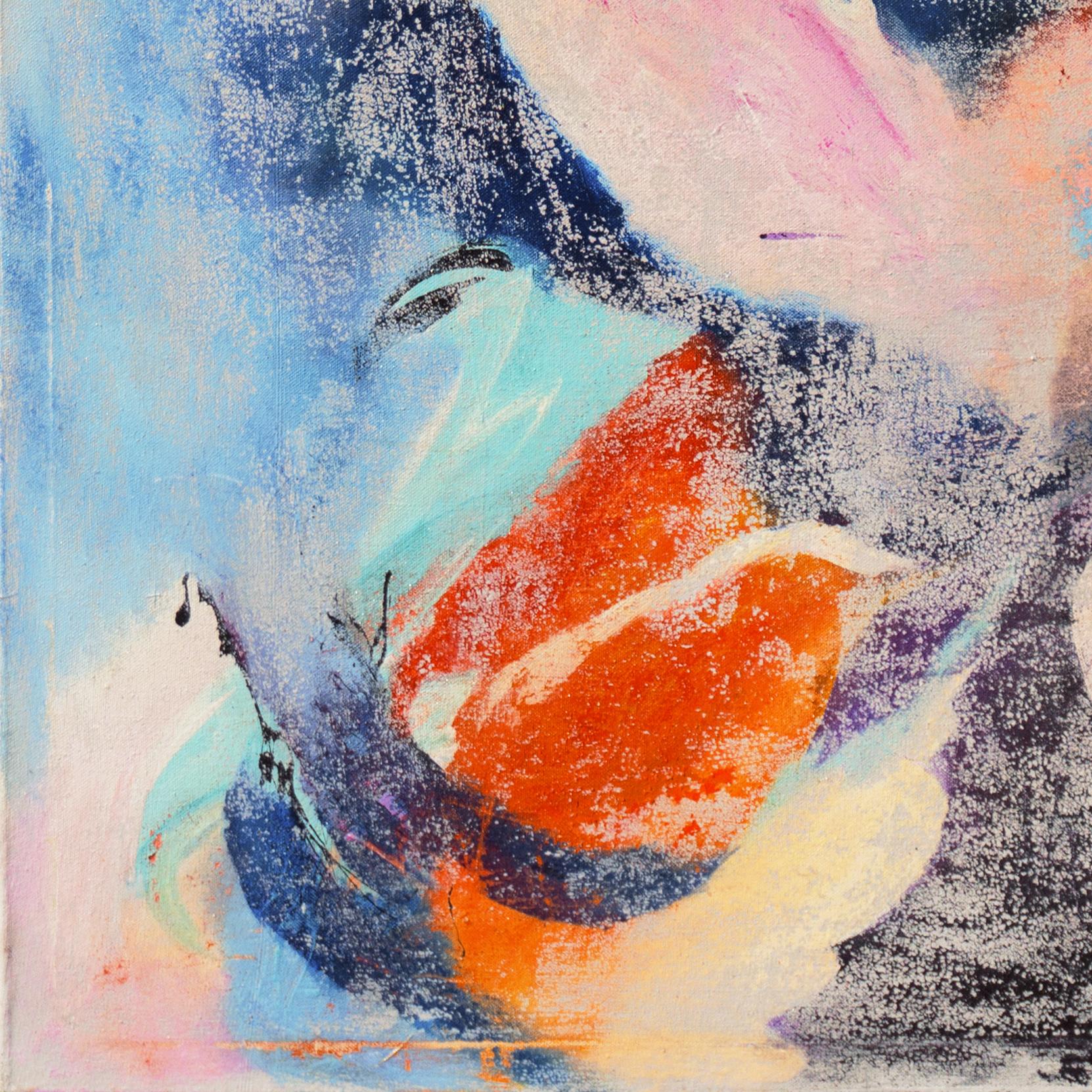 'Desert II', Palm Springs, California Artista donna, grande astratto proto-organico - Abstract Painting Grigio di Charmaine Girelli